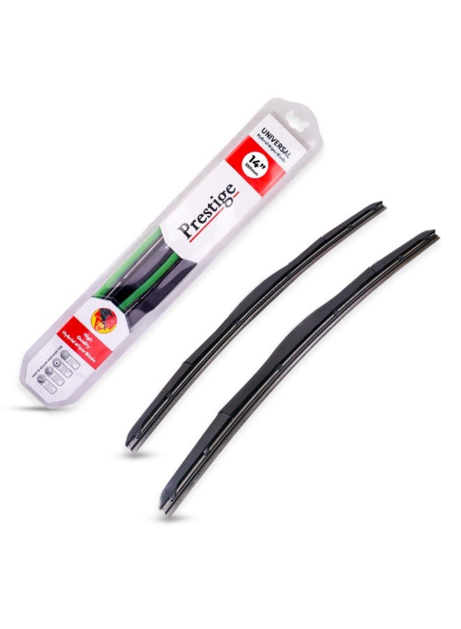 Prestige Pack of 2 Hybrid Wiper Blades - All-Season Universal Fit - 14 Inch - Image 1